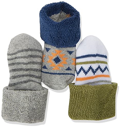 Luvable Friends baby boys Newborn and Terry Socks, Aztec, 0-6 Months US