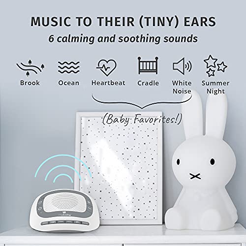 MyBaby SoundSpa White Noise Machine for Babies | 6 Soothing Lullabies for Newborns, Sound Therapy for Travel, Relaxing, Kids, Newborns, Baby Songs, Adjustable Volume, Auto-off Timer, By HoMedics