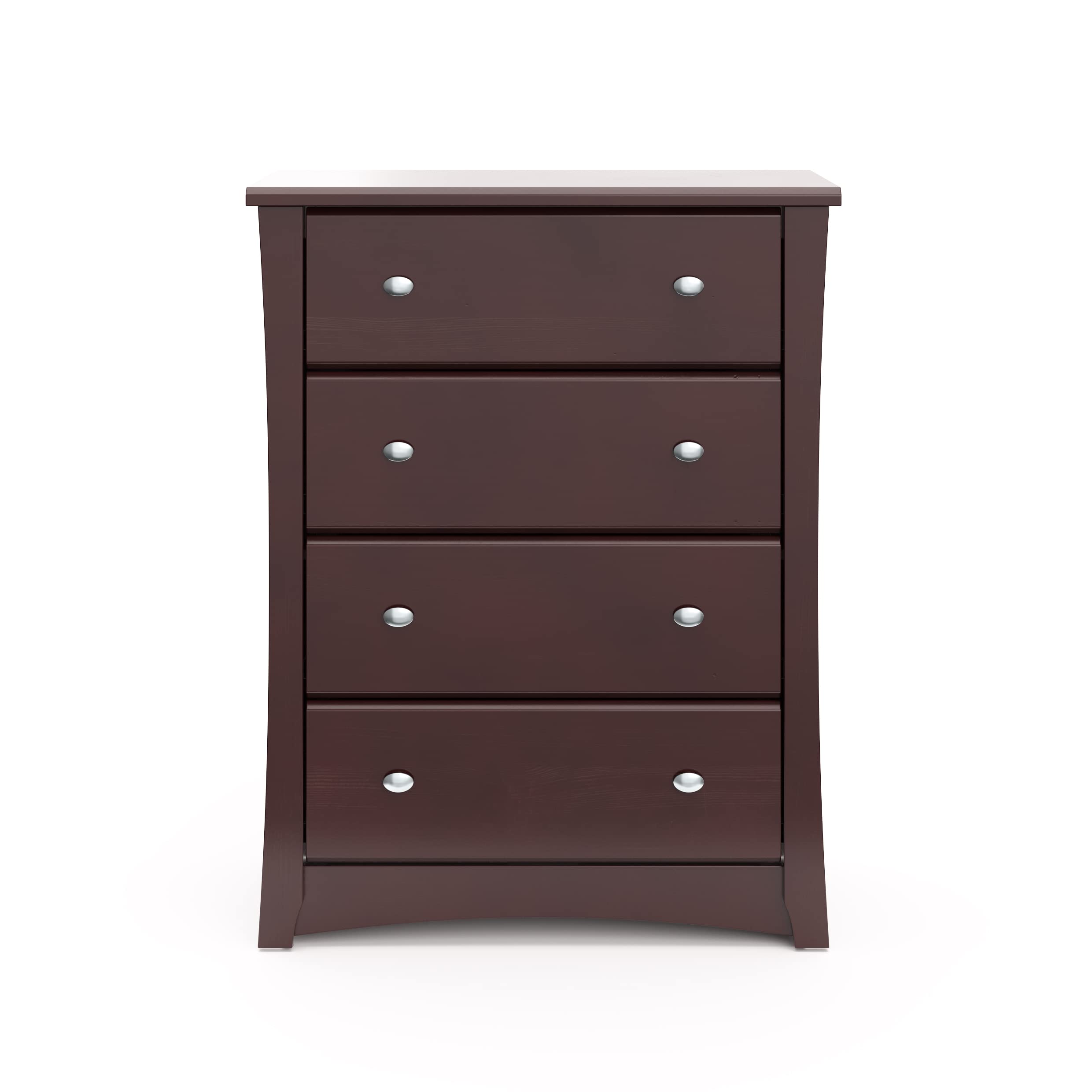 Storkcraft Crescent 4 Drawer Chest (Espresso) – GREENGUARD Gold Certified, Dresser For Nursery, 4 Drawer Dresser, Kids Dresser, Nursery Dresser Drawer Organizer, Chest of Drawers