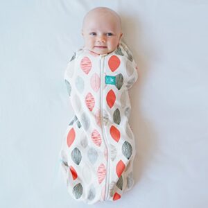 ergopouch 0.2 tog baby sleep sack 3-6 months - baby sleeping sack for warm & cozy nights - cocoon swaddle sack baby keeps calm & relaxed - baby sleeping bag regulate body temperature (blush leaf)