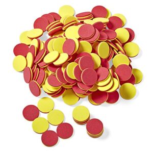 hand2mind foam two-color counters, red and yellow counters, counting manipulatvies, math counters for kids, counting chips, math manipulatives, math bingo chips, counters for kids math (pack of 200)