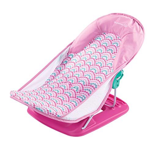 Summer Deluxe Baby Bather (Bubble Waves) - Bath Support for Use in the Sink or Bathtub - Includes 3 Reclining Positions