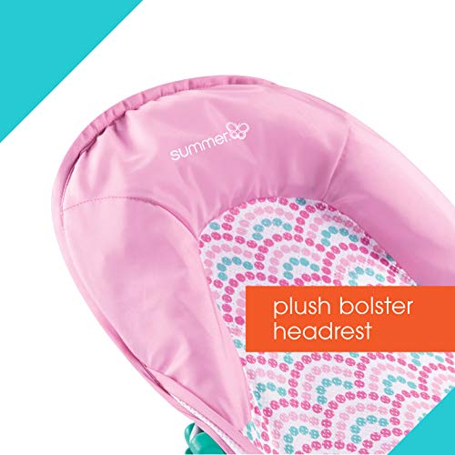 Summer Deluxe Baby Bather (Bubble Waves) - Bath Support for Use in the Sink or Bathtub - Includes 3 Reclining Positions