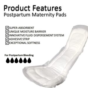 Postpartum, Bladder Control & Incontinence Pads for Women, [Pack of 28] – Long, Large Maximum Absorbency Heavy Flow Pads - Soft Disposable Post Birth Pads for New Moms- Vakly Postpartum Guide (2 Pack)