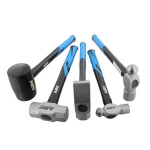 ABN 5 Piece Hammer Set - Forging Hammer Tool Set, Metal Working Tools and Equipment Pein and Sledge Hammer Tools