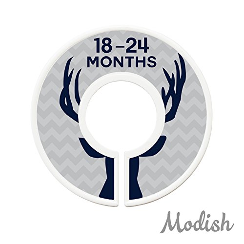 Modish Labels Baby Clothes Size Dividers, Baby Closet Organizers, Size Dividers, Baby Closet Organizers, Closet Dividers, Clothes Organizer, Nursery, Boy, Woodland, Deer, Navy, Mint, Gray (Baby)