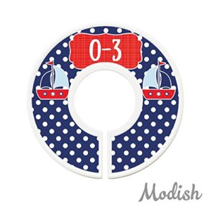 Modish Labels Baby Clothes Size Dividers, Baby Closet Organizers, Size Dividers, Baby Closet Organizers, Closet Dividers, Clothes Organizer, Neutral, Boy, Girl, Nautical, Anchors, Sail Boats (Baby)