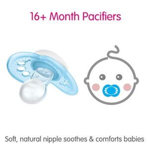 MAM Original Baby Pacifier, Nipple Shape Helps Promote Healthy Oral Development, Sterilizer Case, Animal/Girl, 16+ (Pack of 2)