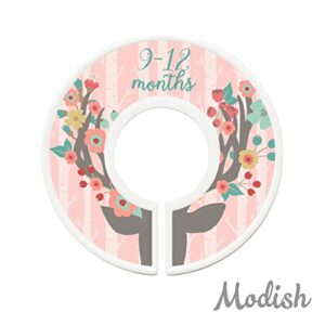 Modish Labels Baby Clothes Size Dividers, Baby Closet Organizers, Size Dividers, Baby Closet Organizers, Closet Dividers, Clothes Organizer, Girl, Woodland, Deer, Boho, Flowers, Pink, Mint (Baby)