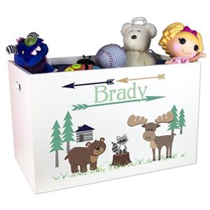 my bambino personalized north woodland animals toy box