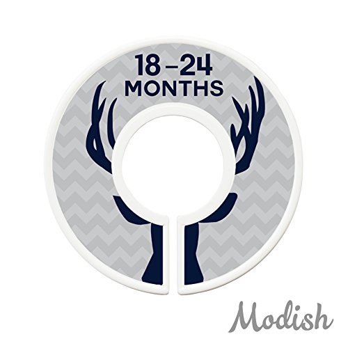 Modish Labels Baby Clothes Size Dividers, Baby Closet Organizers, Size Dividers, Baby Closet Organizers, Closet Dividers, Clothes Organizer, Nursery, Boy, Woodland, Deer, Navy, Tan, Gray (Baby)