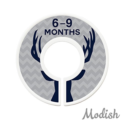 Modish Labels Baby Clothes Size Dividers, Baby Closet Organizers, Size Dividers, Baby Closet Organizers, Closet Dividers, Clothes Organizer, Nursery, Boy, Woodland, Deer, Navy, Tan, Gray (Baby)