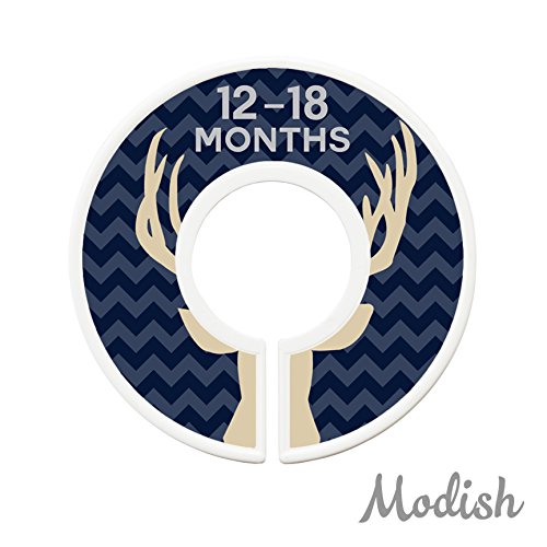 Modish Labels Baby Clothes Size Dividers, Baby Closet Organizers, Size Dividers, Baby Closet Organizers, Closet Dividers, Clothes Organizer, Nursery, Boy, Woodland, Deer, Navy, Tan, Gray (Baby)