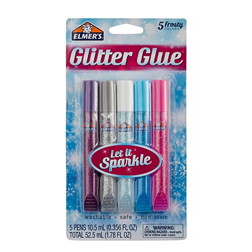 Elmer's Washable Glitter Glue, Frosty Colors, 5 Sticks, Great for Making Slime