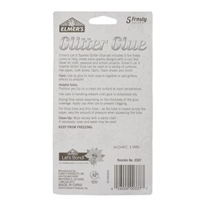 Elmer's Washable Glitter Glue, Frosty Colors, 5 Sticks, Great for Making Slime