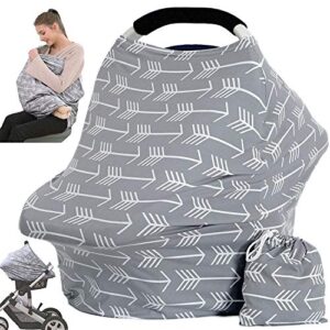 car seat canopy breastfeeding cover - multi use baby stroller and carseat cover, breastfeeding covers, boys and girls shower gifts (classical arrows)