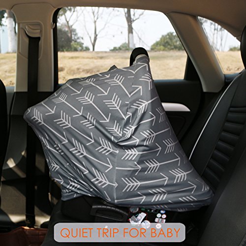 Car Seat Canopy Breastfeeding Cover - Multi Use Baby Stroller and Carseat Cover, Breastfeeding Covers, Boys and Girls Shower Gifts (Classical Arrows)