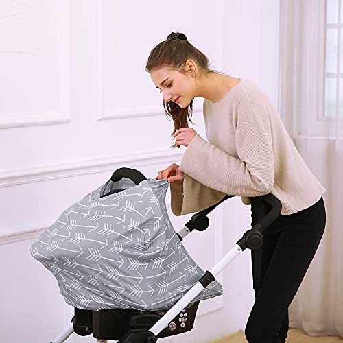 Car Seat Canopy Breastfeeding Cover - Multi Use Baby Stroller and Carseat Cover, Breastfeeding Covers, Boys and Girls Shower Gifts (Classical Arrows)