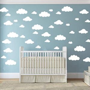 31 pcs Mix Size 4-10 inch White Clouds Wall Decal Sticker for Kids Bedroom Decor -DIY Home Decor Vinyl Clouds Mural Baby Nursery Room Wallpaper Art Wall Decoration Poster YYU-14 (White)