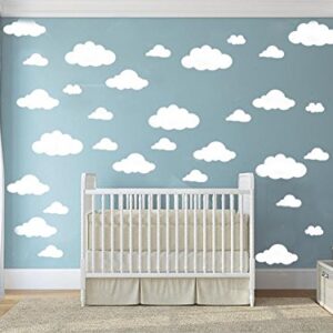 31 pcs Mix Size 4-10 inch White Clouds Wall Decal Sticker for Kids Bedroom Decor -DIY Home Decor Vinyl Clouds Mural Baby Nursery Room Wallpaper Art Wall Decoration Poster YYU-14 (White)