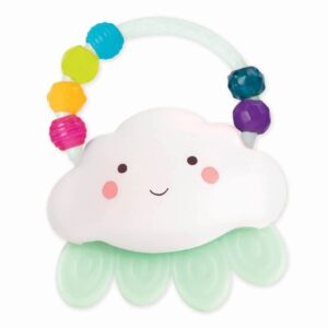 b. toys – rain-glow squeeze – light-up cloud rattle for babies 3 months +