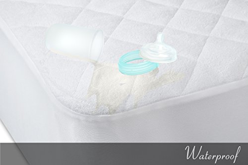 Crib Mattress Protector Cover - Comfortable, Breathable and Waterproof Bamboo Material. Keep The Crib Mattress Clean and Protected and Give Your Baby a Cozy Restful Sleep. Machine and Dryer Friendly.