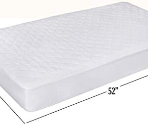 Crib Mattress Protector Cover - Comfortable, Breathable and Waterproof Bamboo Material. Keep The Crib Mattress Clean and Protected and Give Your Baby a Cozy Restful Sleep. Machine and Dryer Friendly.