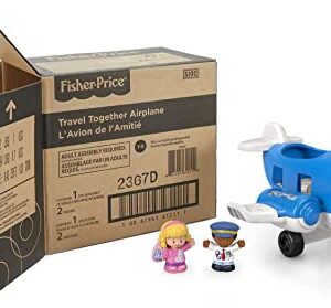 Fisher-Price Little People Musical Toddler Toy Travel Together Airplane with Lights Sounds & 2 Figures for Ages 1+ Years, Blue