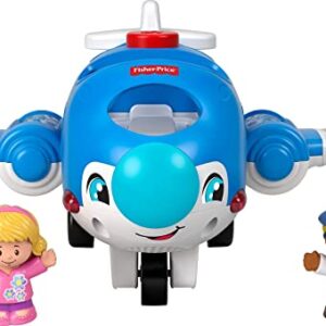 Fisher-Price Little People Musical Toddler Toy Travel Together Airplane with Lights Sounds & 2 Figures for Ages 1+ Years, Blue