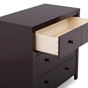 Delta Children Wood Unisex Nursery 3 Drawer Single Dresser - Dark Chocolate Brown