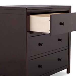 Delta Children Wood Unisex Nursery 3 Drawer Single Dresser - Dark Chocolate Brown