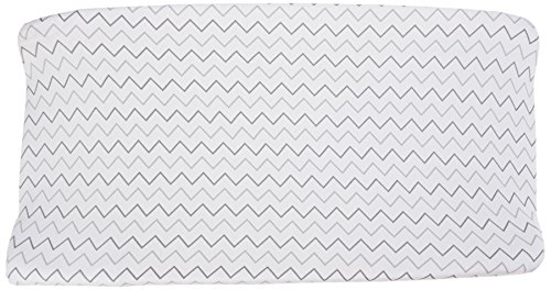 American Baby Company 2 Pack Printed 100% Cotton Knit Fitted Contoured Changing Table Pad Cover - Compatible with Mika Micky Bassinet, Gray Stars and Zigzag, for Boys and Girls