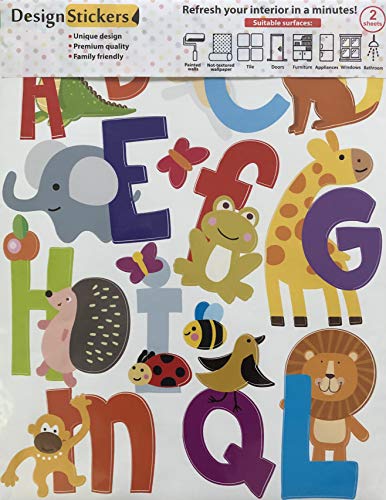 ABC Stickers Alphabet Decals - Animal Alphabet Wall Decals - Classroom Wall Decals - ABC Wall Decals - Wall Letters Stickers - Wall Stickers for Kids ABC Letters - [Gift Included]!