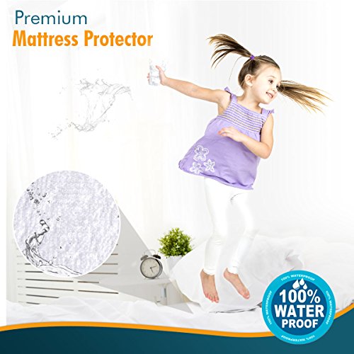 PlushDeluxe Crib Size Waterproof Mattress Protector Breathable Soft Cotton Terry Surface (Crib)