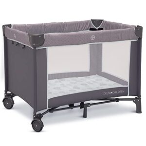 Delta Children LX Deluxe Portable Baby Play Yard With Removable Bassinet and Changing Table, Eclipse