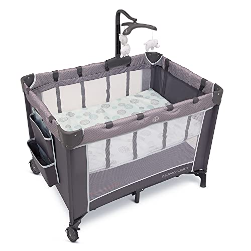 Delta Children LX Deluxe Portable Baby Play Yard With Removable Bassinet and Changing Table, Eclipse