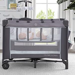 Delta Children LX Deluxe Portable Baby Play Yard With Removable Bassinet and Changing Table, Eclipse