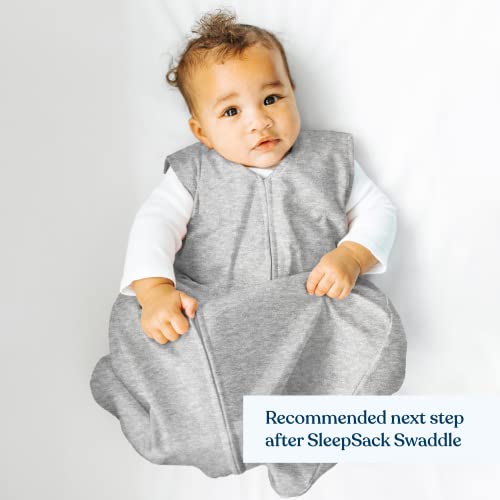 HALO Sleepsack, 100% Cotton Wearable Blanket, Swaddle Transition Sleeping Bag, TOG 0.5, Heather Grey, X-Large