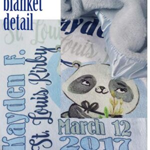 Kids-Pillowcases-By-Stockingfactory Personalized Baby Blankets for Boys (30x40, Blue Micro Plush Fleece Satin Edge Trim) Custom with Baby's Name for Newborn Baby Christening Baptism