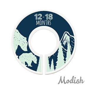 Modish Labels Baby Nursery Closet Dividers, Closet Organizers, Nursery Decor, Baby Boy, Woodland, Tribal, Woodland Animals, Bear, Fox, Deer, Navy Blue, Mint