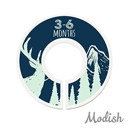 Modish Labels Baby Nursery Closet Dividers, Closet Organizers, Nursery Decor, Baby Boy, Woodland, Tribal, Woodland Animals, Bear, Fox, Deer, Navy Blue, Mint