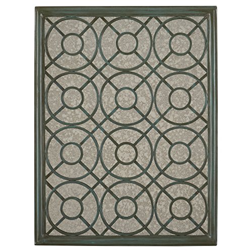 Amazon Brand – Stone & Beam Iron Latticework Decorative Hanging Mirror Wall Art, 39.4 Inch Height, Verdi Green