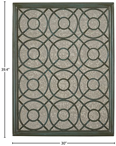 Amazon Brand – Stone & Beam Iron Latticework Decorative Hanging Mirror Wall Art, 39.4 Inch Height, Verdi Green