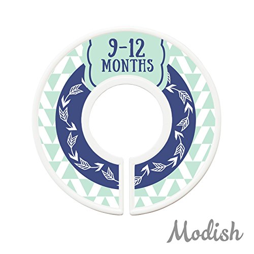 Modish Labels Baby Clothes Size Dividers, Baby Closet Organizers, Closet Size Dividers, Baby Closet Organizers, Clothes Organizer, Neutral, Boy, Woodland, Arrows, Nordic, Boho, Navy Blue, Mint (Baby)