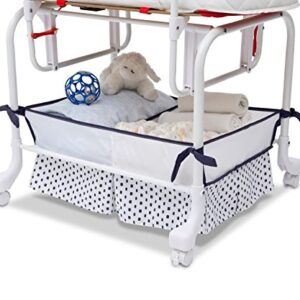 Delta Children Smooth Glide Bedside Bassinet - Portable Crib with Lights, Sounds and Vibrations, Marina