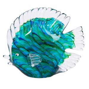 beachcombers swirled tropical fish glass teal