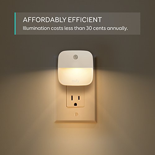 eufy by Anker, Lumi Plug-in Night Light, Warm White LED, Dusk-to-Dawn Sensor, Bedroom, Bathroom, Kitchen, Hallway, Stairs, Energy Efficient, Compact, Light 4-Pack