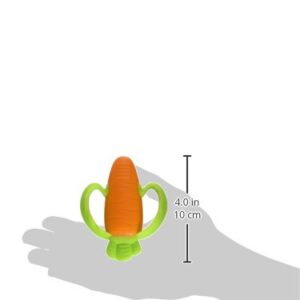 Infantino Lil' Nibbles Textured Silicone Teether -Sensory Exploration and Teething Relief with Easy to Hold Handles, Orange Carrot