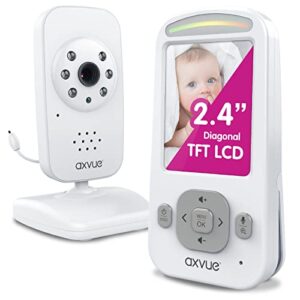 video baby monitor, slim handheld, non-slip design, 2.4" vertical screen monitor & digital camera, range up to 1000ft, 12 hour battery life, 2-way talk, night vision, temperature monitor, no wifi.