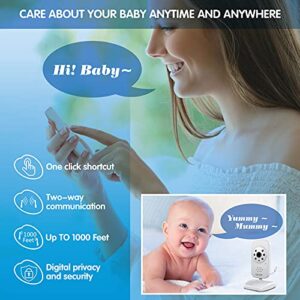 Video Baby Monitor, Slim Handheld, Non-Slip Design, 2.4" Vertical Screen Monitor & Digital Camera, Range up to 1000ft, 12 Hour Battery Life, 2-Way Talk, Night Vision, Temperature Monitor, No WiFi.